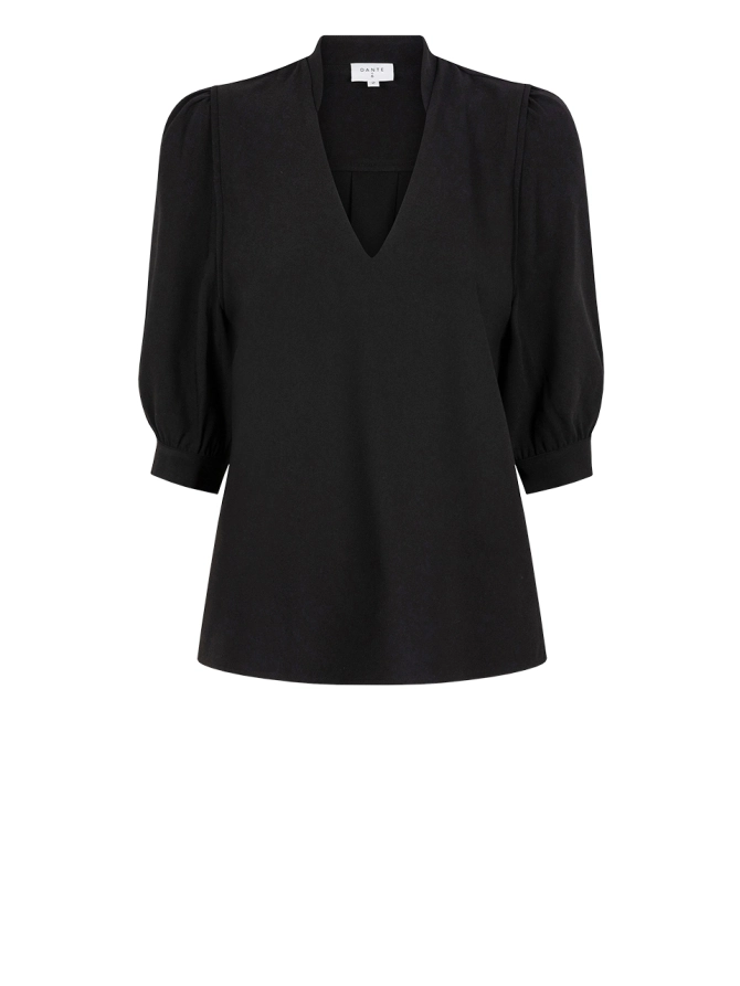 dante 6 V-hals top Zwart