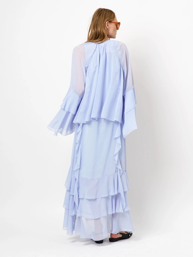 Dante 6 Volant Blouse Blauw