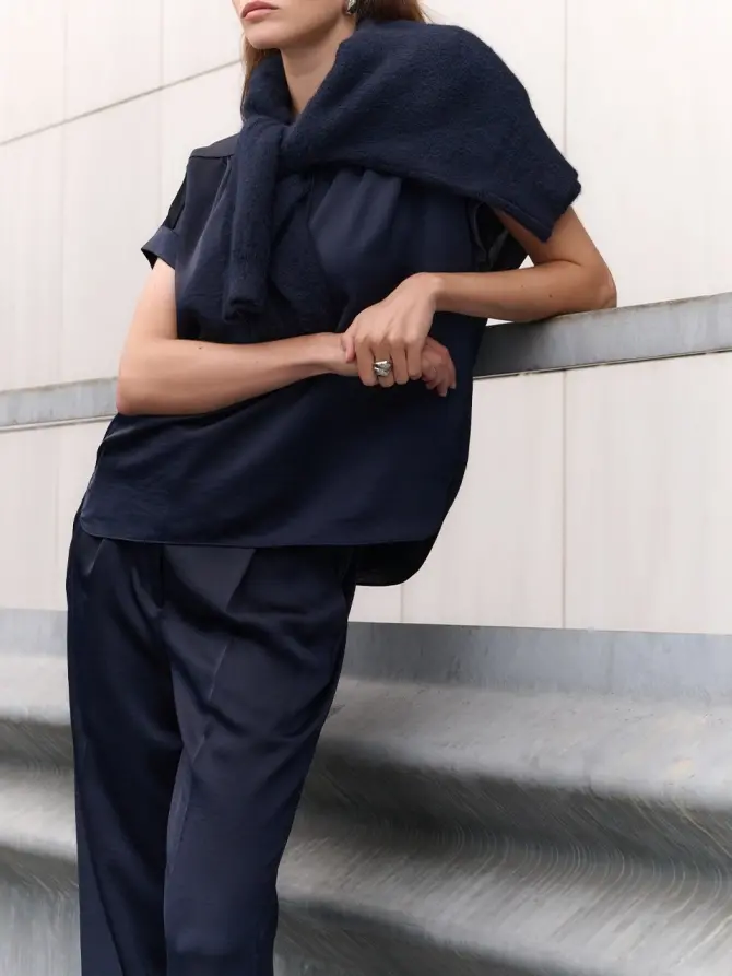 Dante 6 Wide Leg Broek Donkerblauw