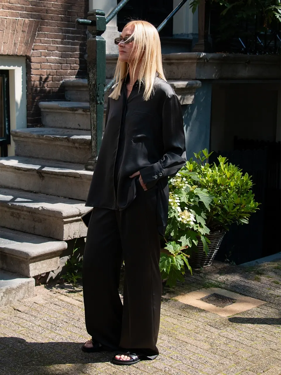 Dante 6 Wide Leg Broek Donkergrijs