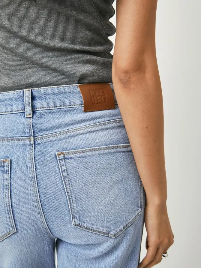 Dante 6 Wide Leg Jeans Bleached Denim