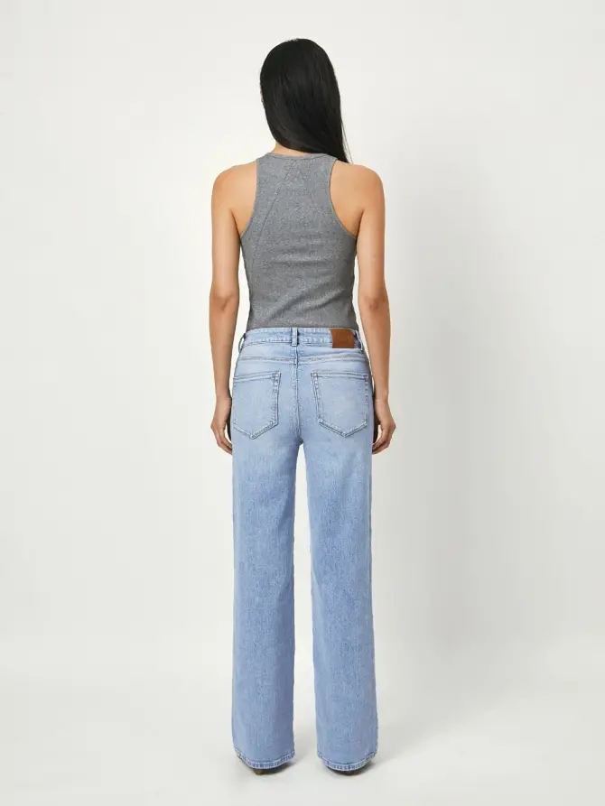 Dante 6 Wide Leg Jeans Bleached Denim