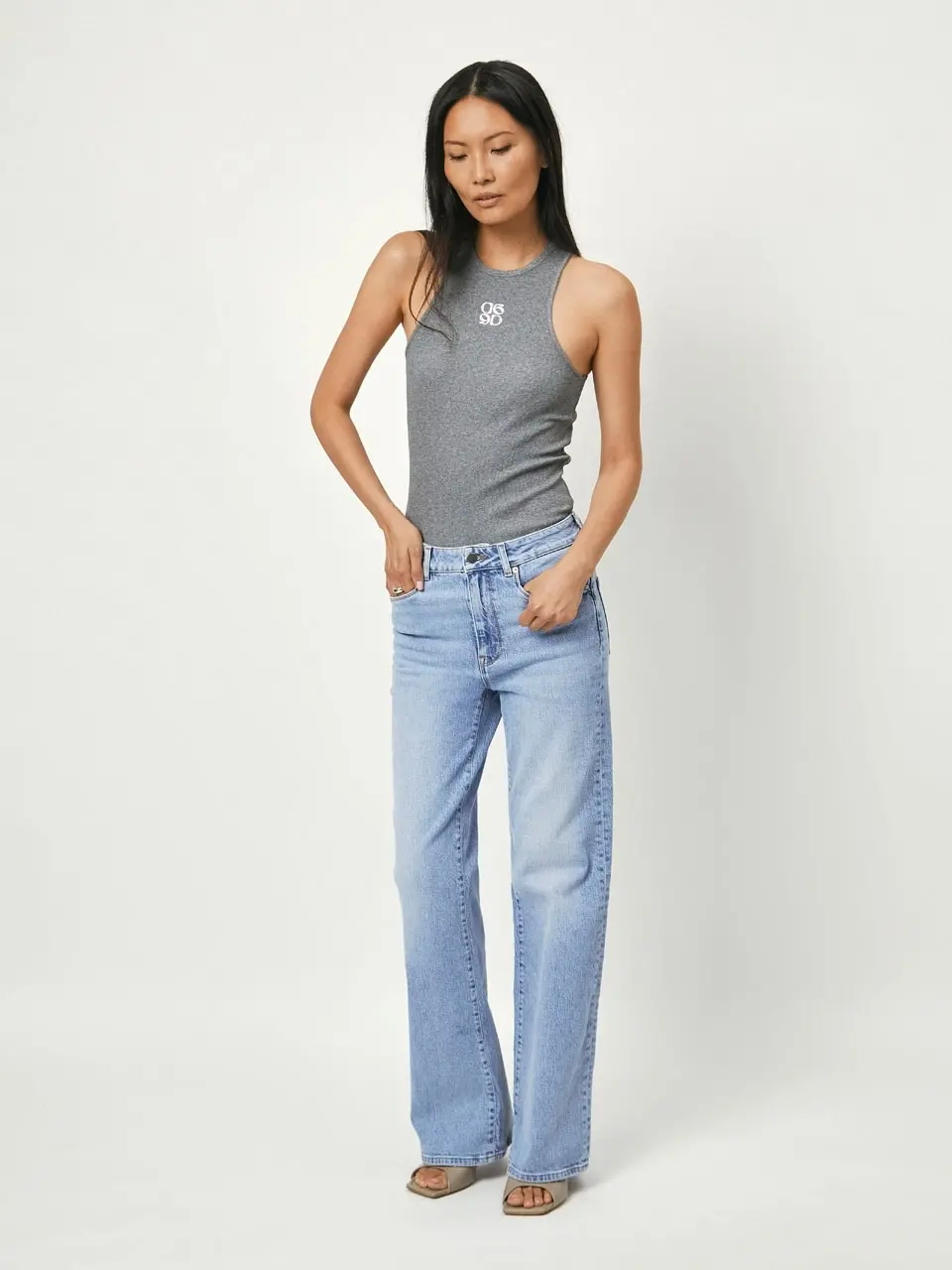Dante 6 Wide Leg Jeans Bleached Denim