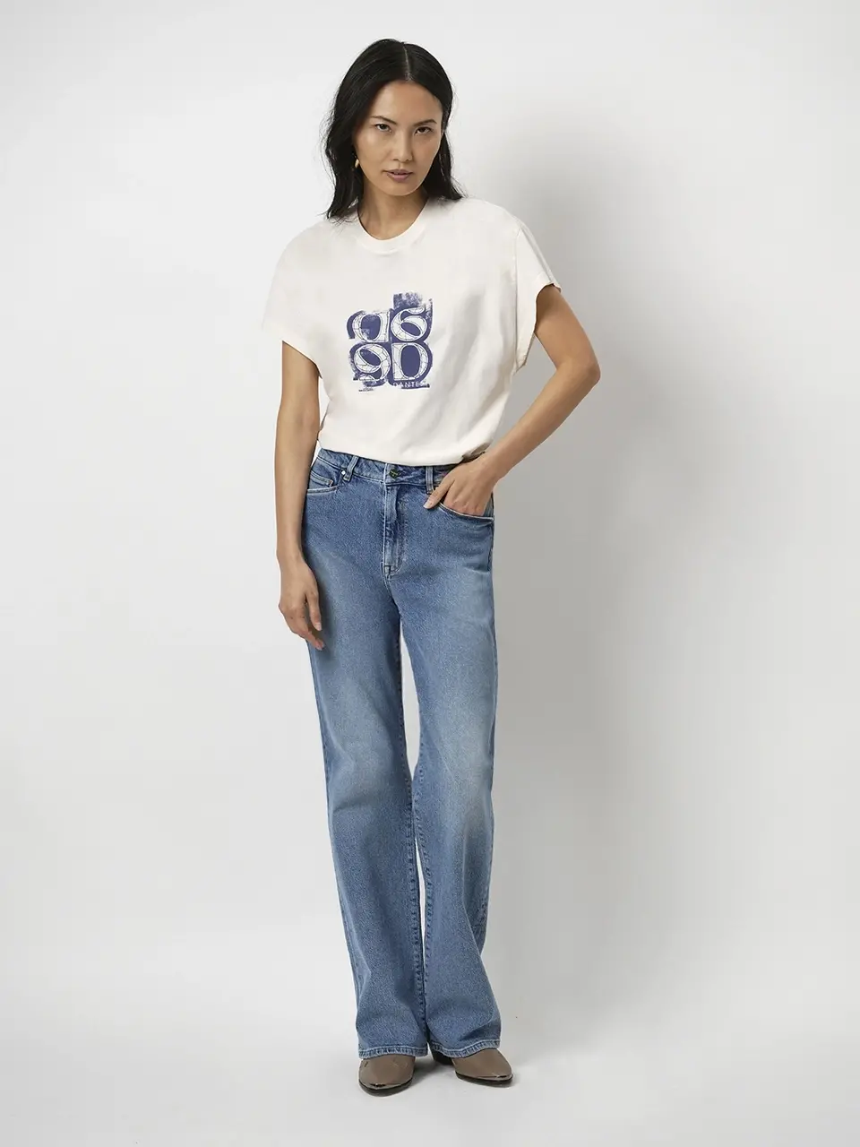 Dante 6 Wide Leg Jeans Denim Blauw