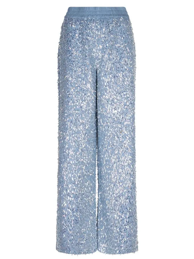 dante 6 Wide leg pailletten jeans Skywash blue