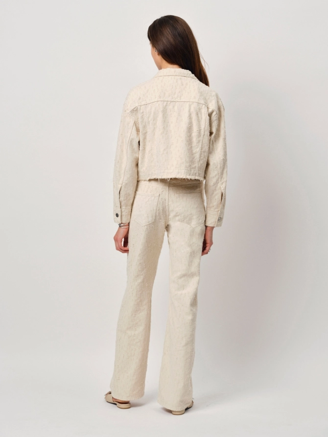 Dante 6 Wide Leg Raw Jeans Creme
