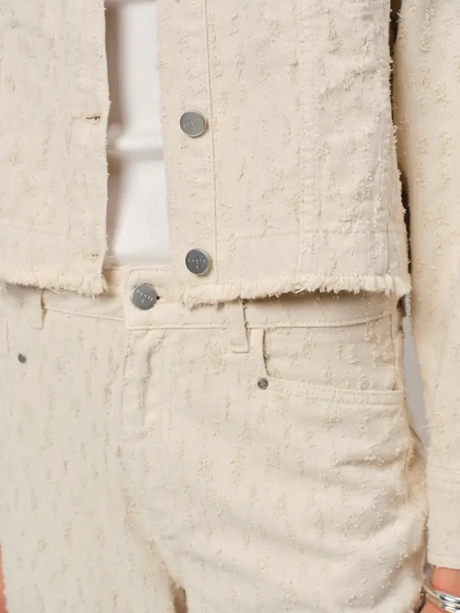 Dante 6 Wide Leg Raw Jeans Creme