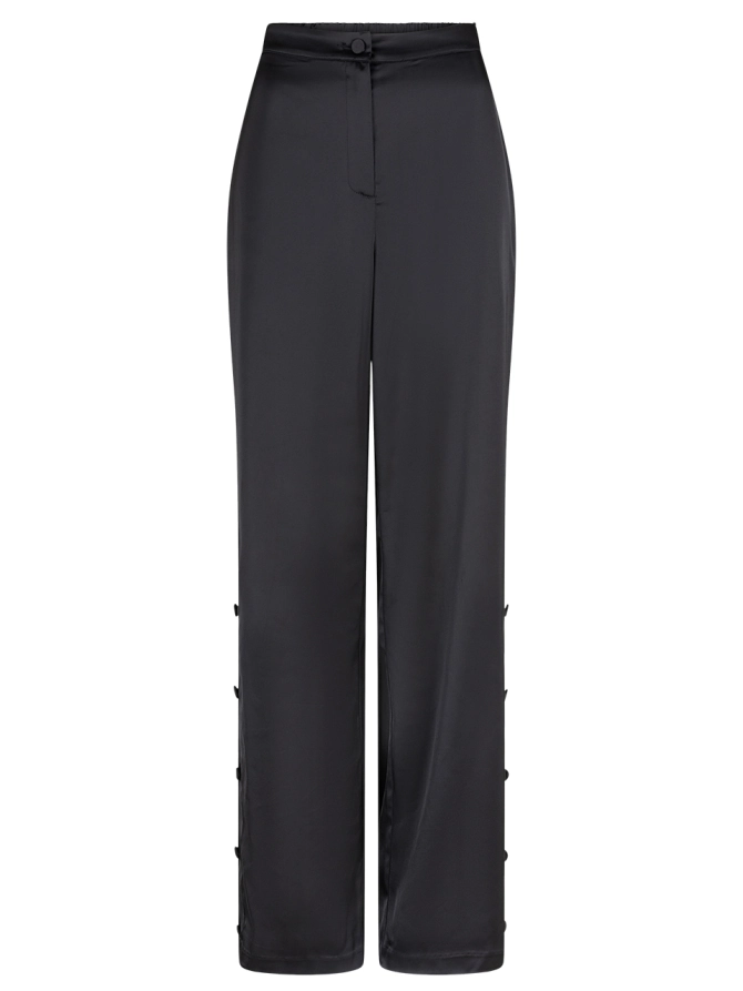 dante 6 Wide leg satijn broek Zwart