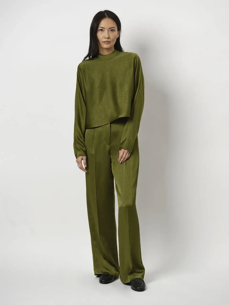 Dante 6 Wijde Gestructureerde Broek Groen