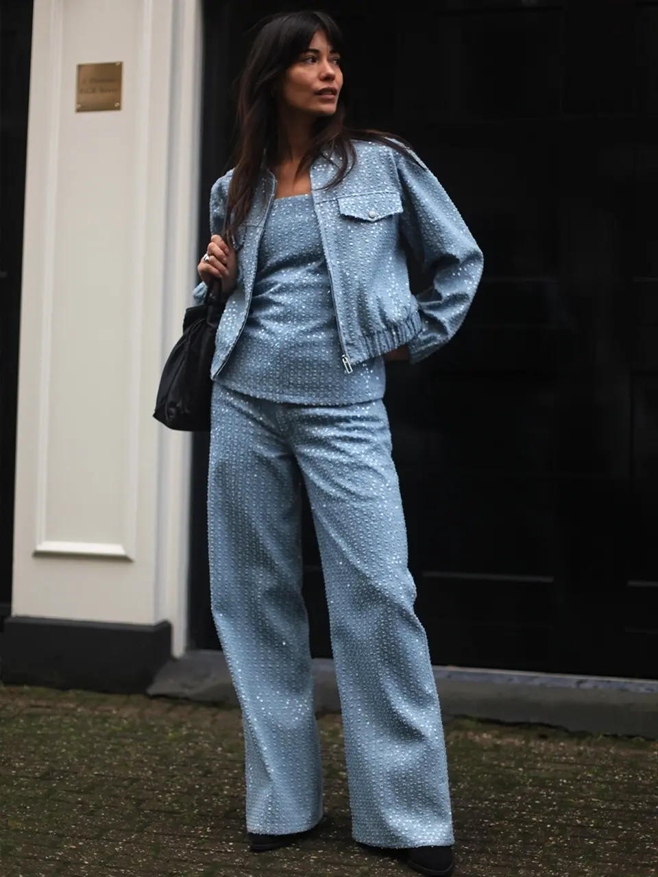 Dante 6 Wijde Pailletten Jeans Blauw