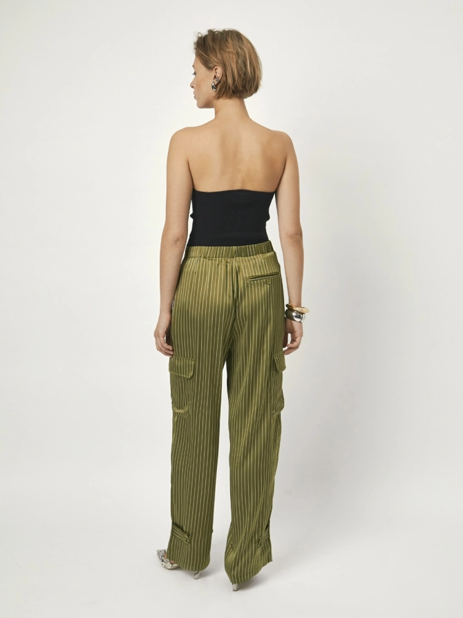 Dante 6 Wijde Pinstripe Broek Groen