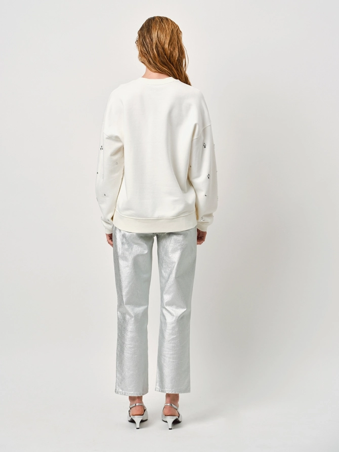 Dante 6 Zilveren Cropped Jeans Zilver