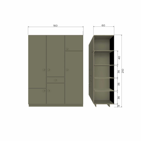 De Eekhoorn ALFIE LEGPLANKENSET T.B.V. KLEDINGKASTEN GRENEN FOREST [fsc]