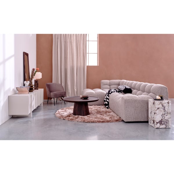 De Eekhoorn ALLURE CHAISE LONGUE LINKS GEWEVEN STOF BRUIN MELANGE