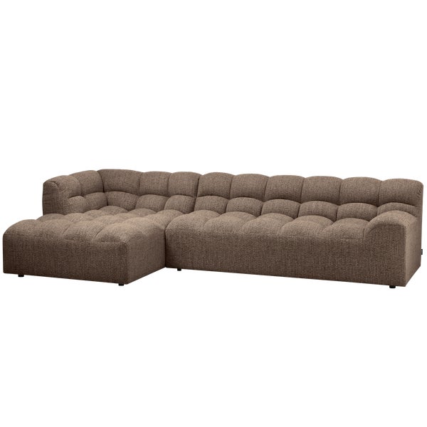 De Eekhoorn ALLURE CHAISE LONGUE LINKS GEWEVEN STOF DONKERBRUIN MELANGE