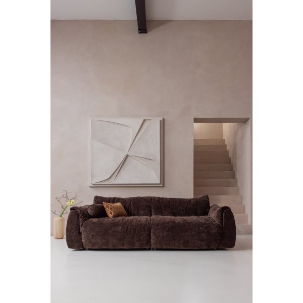 De Eekhoorn BAGGY 1-ZITS ELEMENT MET ARM LINKS 3D CHENILLE DONKERBRUIN