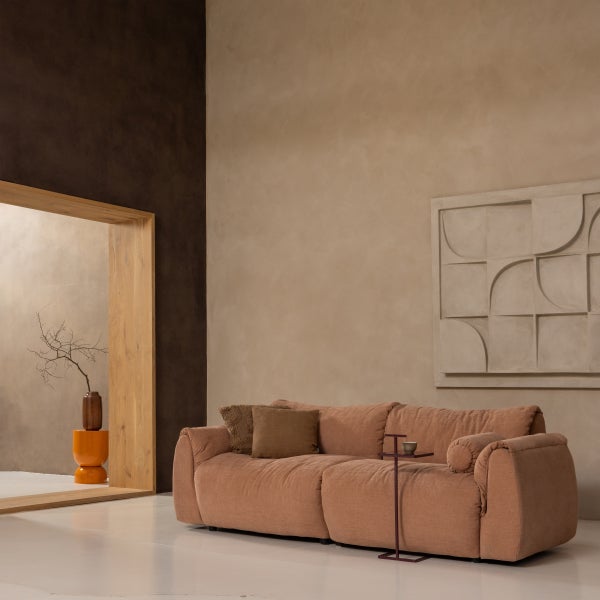 De Eekhoorn BAGGY 1-ZITS ELEMENT MET ARM LINKS GEWEVEN CHENILLE OUDROZE