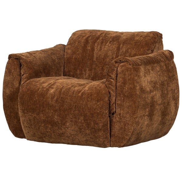 De Eekhoorn BAGGY DRAAIFAUTEUIL 3D CHENILLE MIDDENBRUIN