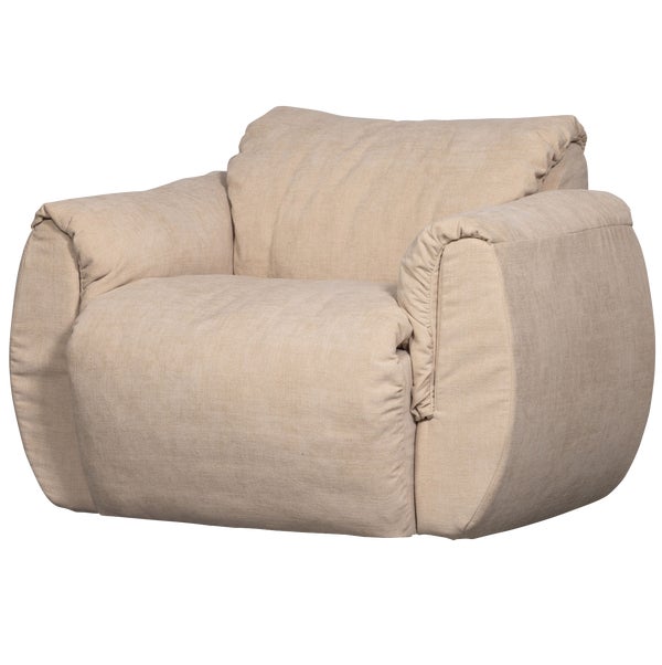 De Eekhoorn BAGGY DRAAIFAUTEUIL GEWEVEN CHENILLE ZAND
