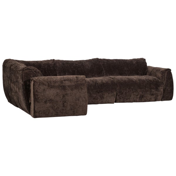 de eekhoorn BAGGY HOEKBANK LINKS 3D CHENILLE DONKERBRUIN