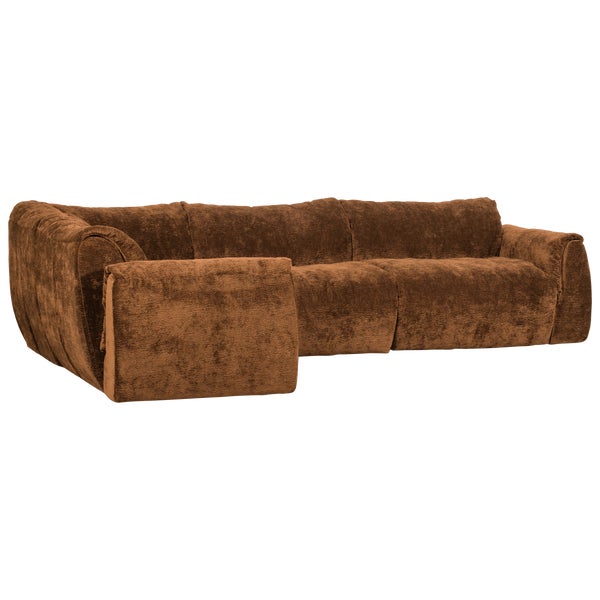 de eekhoorn BAGGY HOEKBANK LINKS 3D CHENILLE MIDDENBRUIN