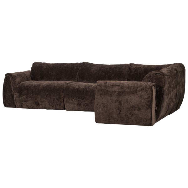 de eekhoorn BAGGY HOEKBANK RECHTS 3D CHENILLE DONKERBRUIN