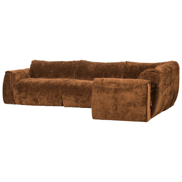 de eekhoorn BAGGY HOEKBANK RECHTS 3D CHENILLE MIDDENBRUIN