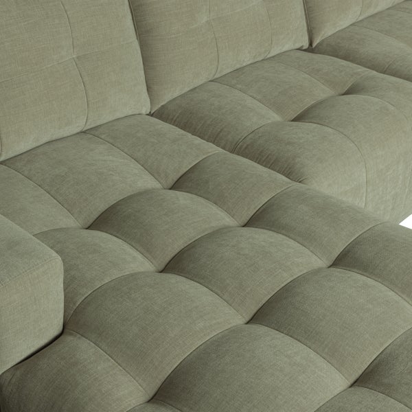 De Eekhoorn BAR CHAISE LONGUE BANK GEWEVEN STOF LINKS GROEN