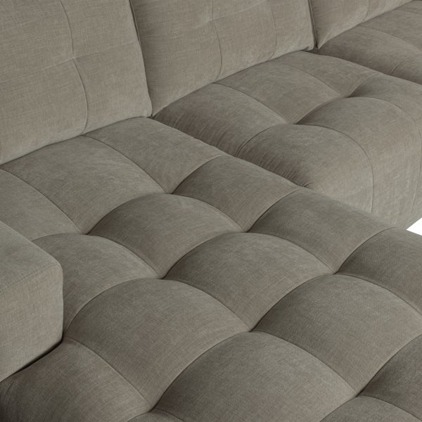 De Eekhoorn BAR CHAISE LONGUE BANK GEWEVEN STOF LINKS WARM GRIJS