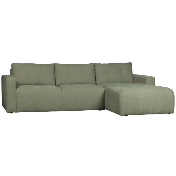 De Eekhoorn BAR CHAISE LONGUE BANK GEWEVEN STOF RECHTS GROEN