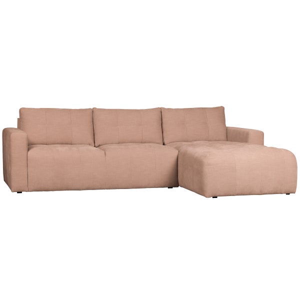 De Eekhoorn BAR CHAISE LONGUE BANK GEWEVEN STOF RECHTS ROZE