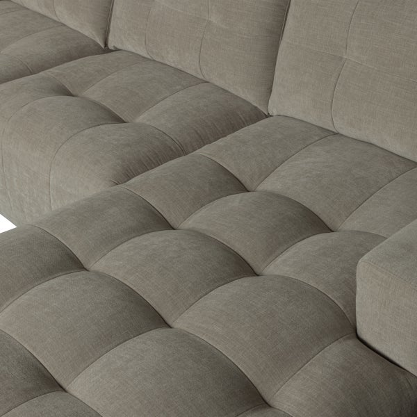 De Eekhoorn BAR CHAISE LONGUE BANK GEWEVEN STOF RECHTS WARM GRIJS