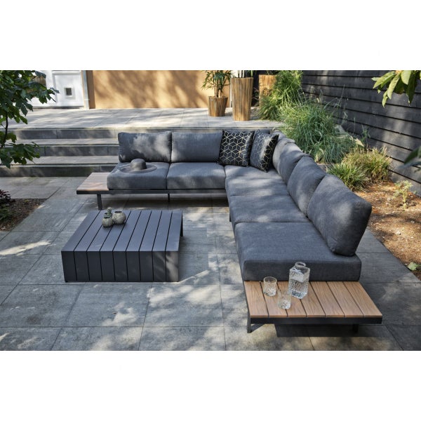 De Eekhoorn BARI LOUNGESET ALUMINIUM POLYWOOD INCL. KUSSENS DONKERGRIJS