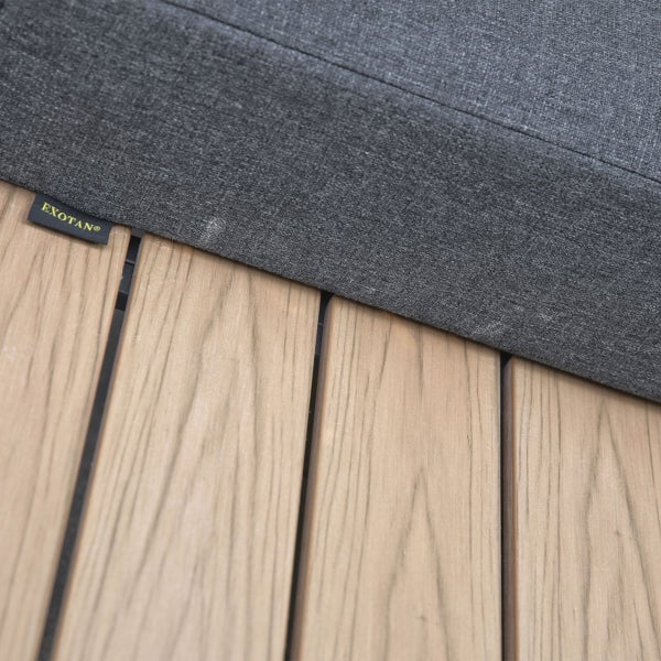 de eekhoorn BARI LOUNGESET ALUMINIUM POLYWOOD INCL. KUSSENS DONKERGRIJS