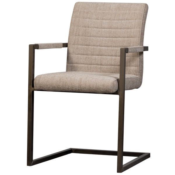 De Eekhoorn BAS EETKAMERSTOEL GEWEVEN STOF ZAND MELANGE