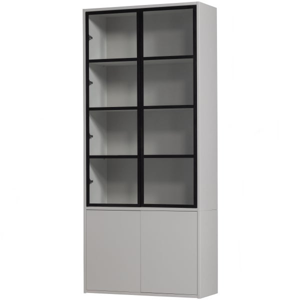 De Eekhoorn BASIC 4-DEURS VITRINEKAST GRENEN MIST [fsc]