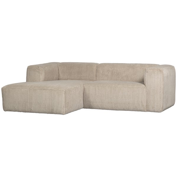 De Eekhoorn BEAN CHAISE LONGUE LINKS RIBSTOF TRAVERTIN