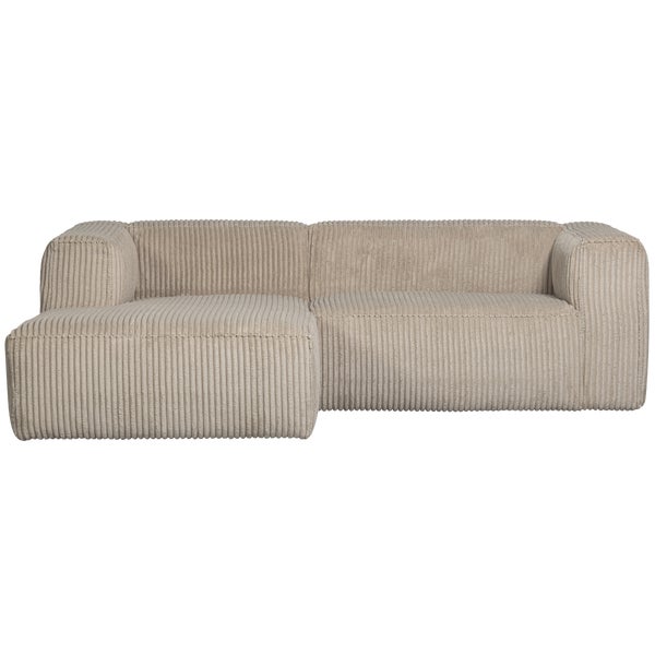 de eekhoorn BEAN CHAISE LONGUE LINKS RIBSTOF TRAVERTIN