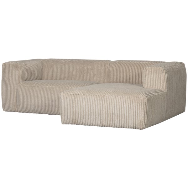 De Eekhoorn BEAN CHAISE LONGUE RECHTS RIBSTOF TRAVERTIN