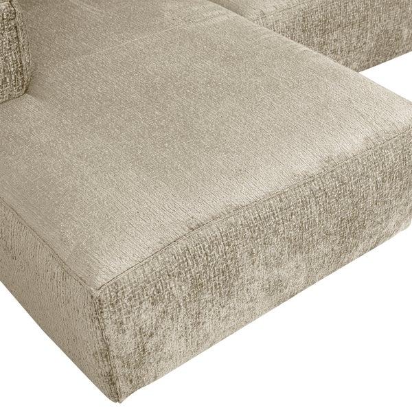 De Eekhoorn BEAN HOEKBANK LINKS STRUCTURE VELVET BUTTERMILK