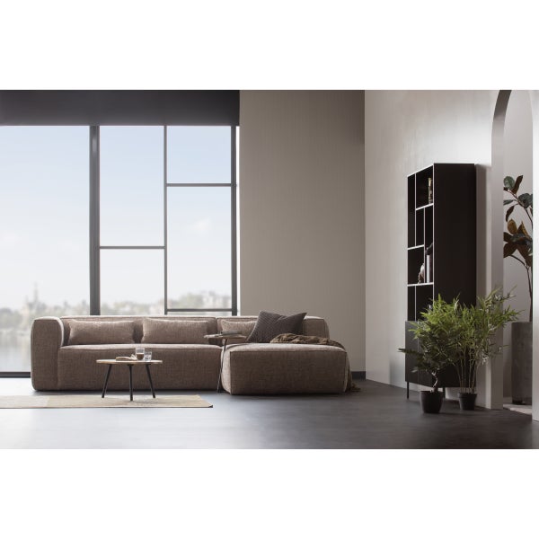 De Eekhoorn BEAN HOEKBANK RECHTS GROVE MELANGE STOF TRAVERTIN