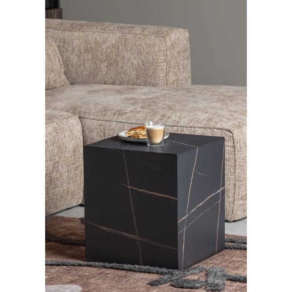 De Eekhoorn BEAN HOEKBANK RECHTS GROVE MELANGE STOF TRAVERTIN