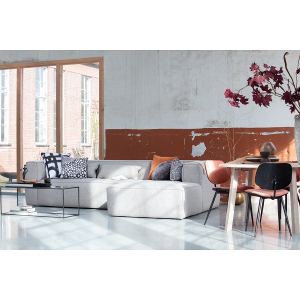 De Eekhoorn BEAN HOEKBANK RECHTS INCL. KUSSENS LICHTGRIJS MELANGE