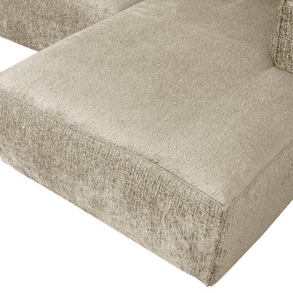 De Eekhoorn BEAN HOEKBANK RECHTS STRUCTURE VELVET BUTTERMILK