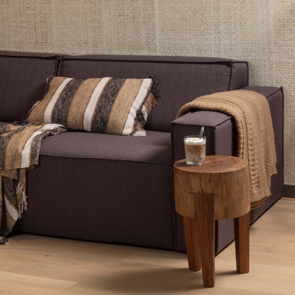 De Eekhoorn BEEK PLAID STREEP ZWART/NATUREL 130X170 CM