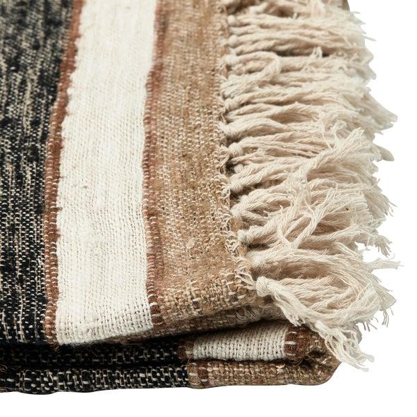 De Eekhoorn BEEK PLAID STREEP ZWART/NATUREL 130X170 CM