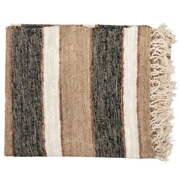 de eekhoorn BEEK PLAID STREEP ZWART/NATUREL 130X170 CM