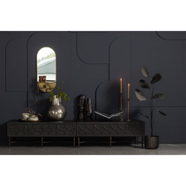 De Eekhoorn BEQUEST SALONTAFEL/TV MEUBEL HOUT ZWART 120 CM