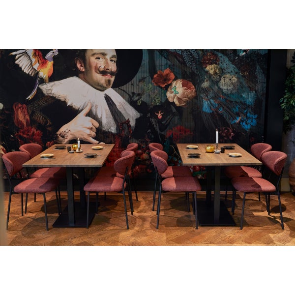 De Eekhoorn BISTRO DUBBELE VIERKANTE BUISVOET METAAL MATZWART 72X80X40CM