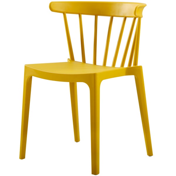 De Eekhoorn BLISS TUINSTOEL MET SPIJLEN KUNSTSTOF OKER GEEL